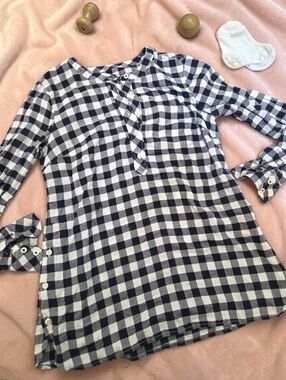 *1339 Talbots check blouse top women Petite S
